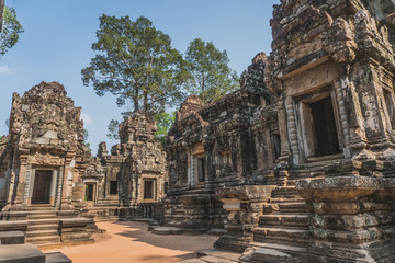 Naklejka premium Ancient Angkor Wat Ruins Panorama. Thommanon Temple. Siem Reap, Cambodia 