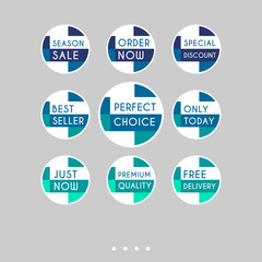 Set of sale stickers. Colorful abstract design.