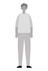 Isolated avatar man cartoon in gray colors vector design