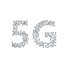 5G icon vector graphics, smartphones mobile communications