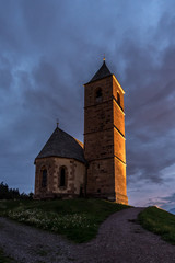 Alpine church of St. Kathrein in der Scharte - Santa Caterina (Saint Catherine) on the mountains, Hafling - Avelengo, South Tyrol, Italy, Europe