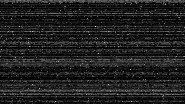 VHS Static noise. Real Recording. TV Transmission Signal Distortion. Black and White grain lines.  80s in 4K scan
