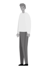 Isolated avatar man cartoon in gray colors vector design