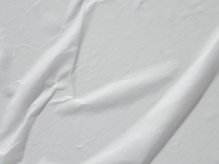 White wet crumpled paper texture background