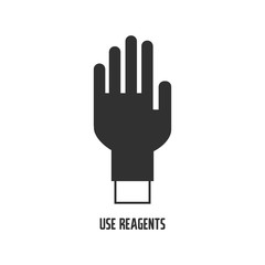 Symbol of protection against viruses and bacteria. Glove protected hand. Precaution icon. Isolated on white background.