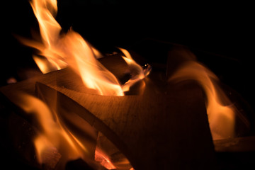 fire in the fireplace