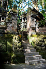 Fototapeta na wymiar Balinese temple and sculptures in Bali, Indonesia