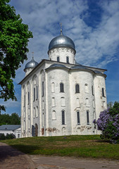 St. George cathedral. Yuryev monastery, region of the city of Novgorod, Russia. Years of construction 1119 - 1130