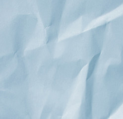 Light blue crumpled paper texture background