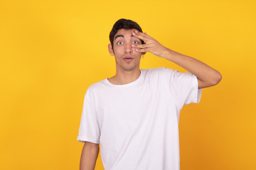 portrait of young man isolated on color background
