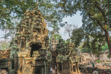 Cambodia Angkor Wat Ta Prohm Temple. Banteay Kdei Temple. Siem Reap, Cambodia 