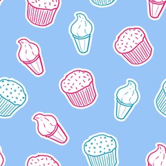 Seamless cupcakes and ice cream