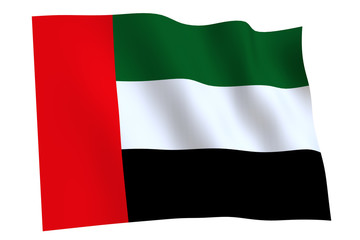 Flag of United Arab Emirates waving in the wind