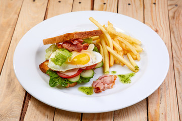 tasty breakfast in the cafe