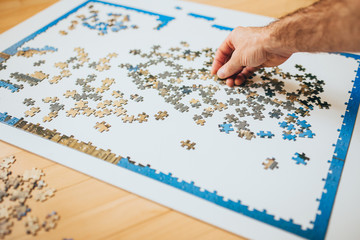 Prevention of Alzheimer disease for the elderly - folding a puzzle of pictures from small pieces -...