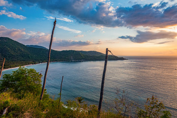Sunset in Lombok island in Indonesia