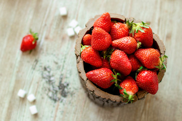 A lot of ripe sweet strawberries