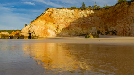 Enjoying dawn in a peaceful beach in Algarve, Portugal.