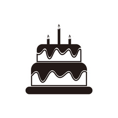 birthday cake icon in trendy flat design