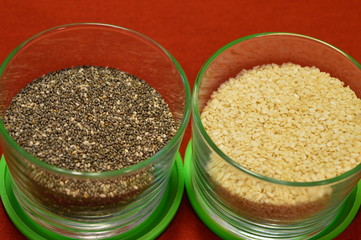 sesame seeds and chia seeds