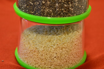 sesame seeds and chia seeds