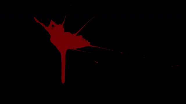 Blood Splatter Splashes with Alpha channel made of natural fx blood liquid with real leaking and drips.
