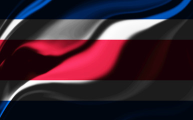 Costa Rican flag wavy in the wind
