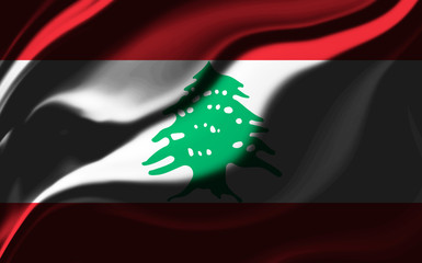 Lebanon flag wavy in the wind