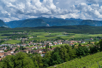 Fototapeta na wymiar The municipality of Appiano in South Tyrol in northern Italy.