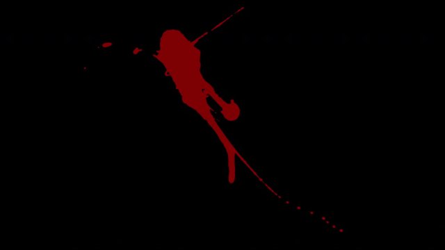 Blood Splatter Splashes with Alpha channel made of natural fx blood liquid with real leaking and drips.
