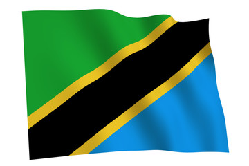 Flag of Tanzania waving in the wind