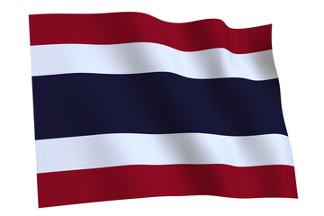 Fototapeta na wymiar Flag of Thailand waving in the wind