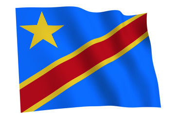 Flag of Congo waving in the wind