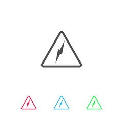High voltage icon flat