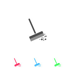 Mop bucket icon flat