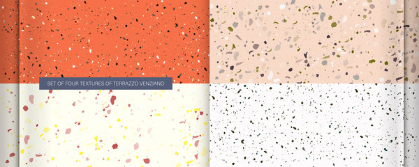 Set textures nature color in the style of terrazzo venziano. Stock vector  texture