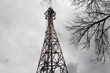 cellular antenna against a dark sky 
