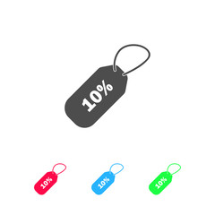 10 percent discount icon flat