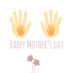 hand holding a flower, Happy mother's day wishes greeting card on abstract background, graphic design illustration wallpaper