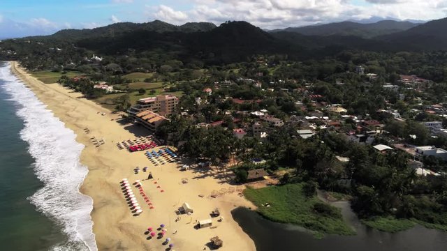 Aerial view on San Francisco aka San Pancho in Nayarit Mexico