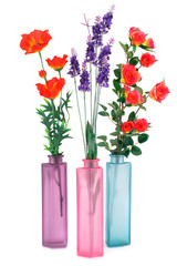 Bouquet of flowers in vases