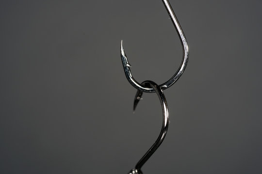 fishing hook made of forged steel with re-sharpening especially pointed and sharp