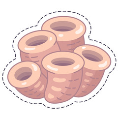 Sticker tube sponge, porifera, coral reef animal.