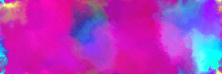 Obraz na płótnie Canvas repeating abstract watercolor background with watercolor paint with medium violet red, corn flower blue and sky blue colors and space for text or image