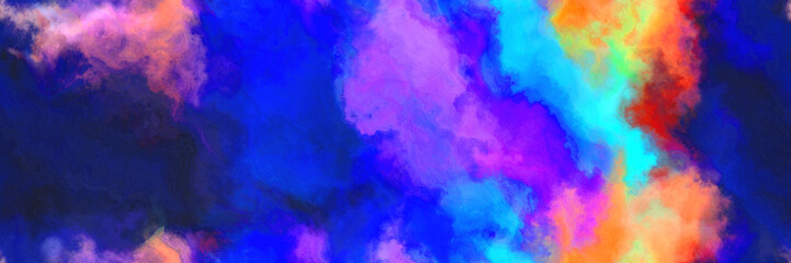 Obraz na płótnie Canvas seamless abstract watercolor background with watercolor paint with pale violet red, medium blue and turquoise colors and space for text or image
