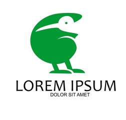 green kiwi logo design negative space vector