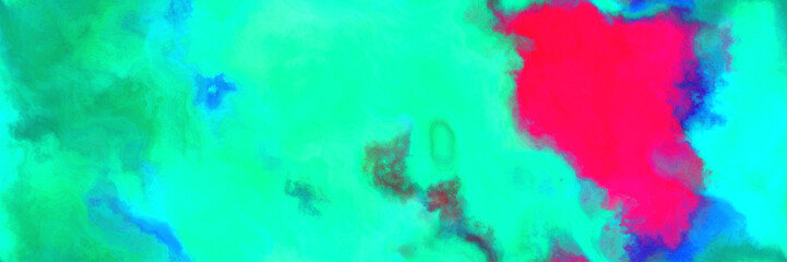 repeating abstract watercolor background with watercolor paint with bright turquoise, bright pink and dark slate blue colors and space for text or image