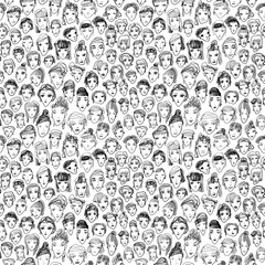 Different fashion faces pattern