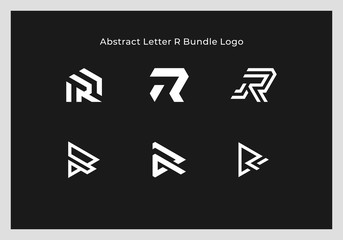 abstract letter R logo design premium vector