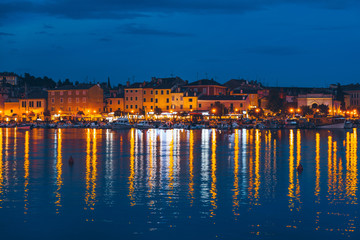 Obraz premium Rovinj city in Croatia at night